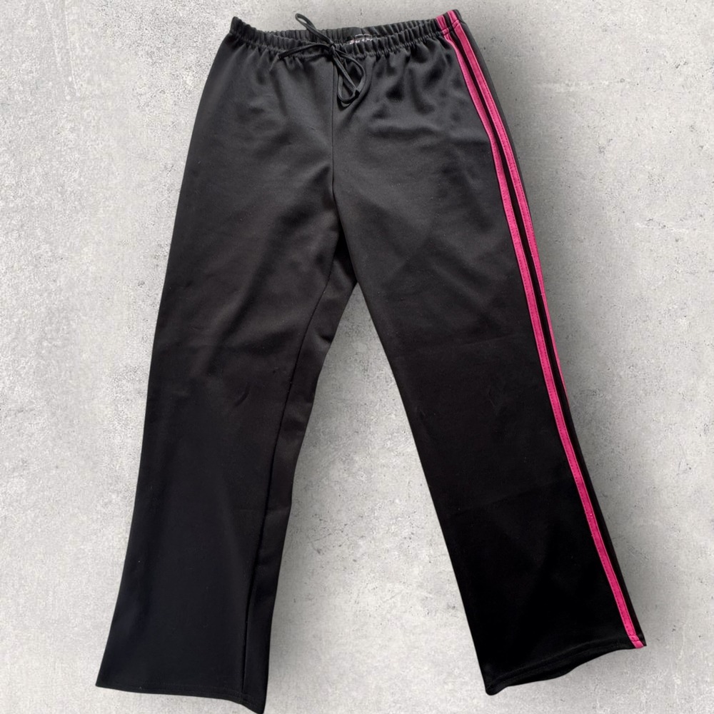 Fame 4 Fifteen Track Pants L Black Pink Side Stripe Drawstring